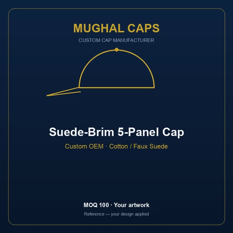 Suede-Brim 5-Panel Cap