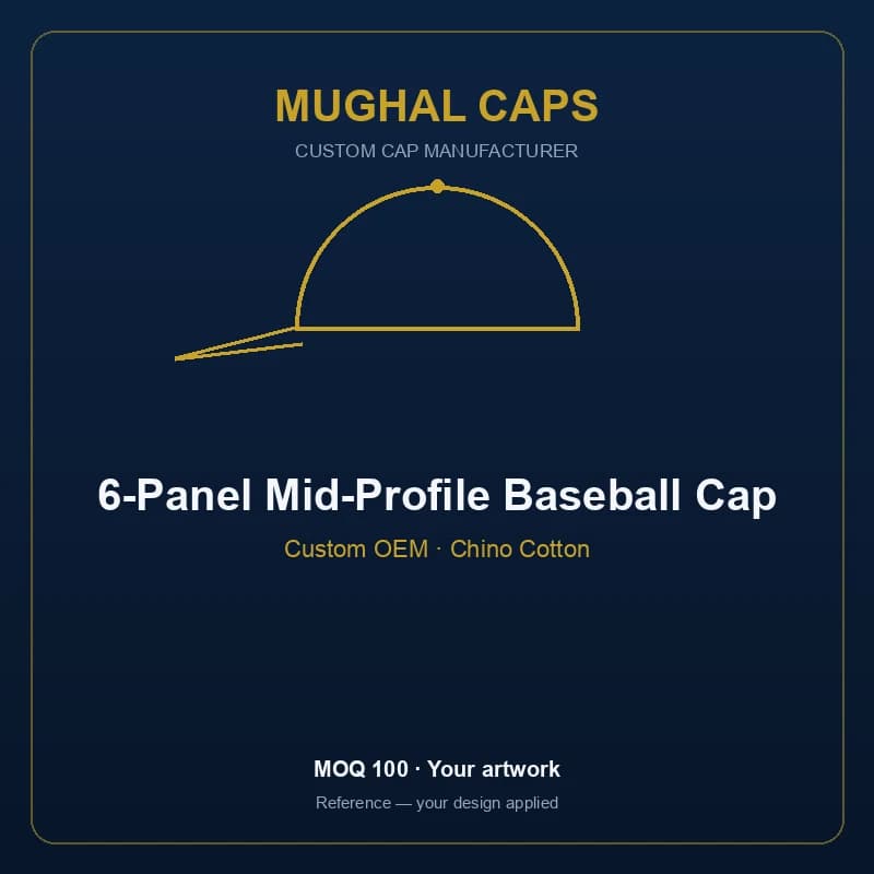 6-Panel Mid-Profile Baseball Cap