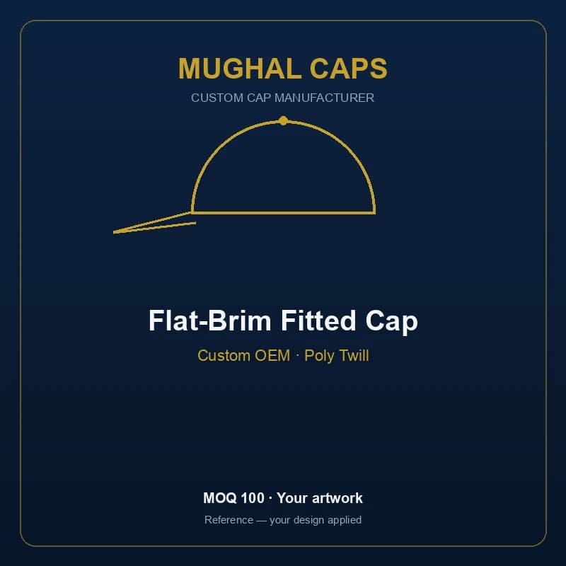 Flat-Brim Fitted Cap