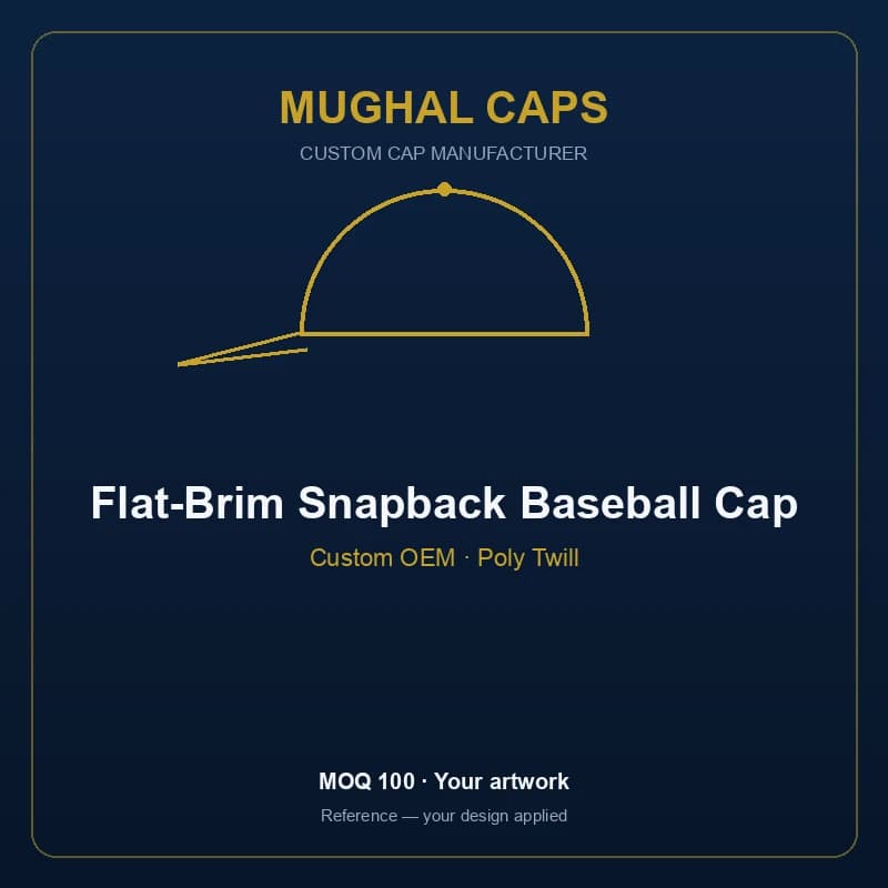 Flat-Brim Snapback Baseball Cap