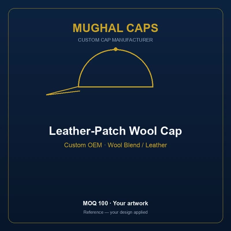 Leather-Patch Wool Cap