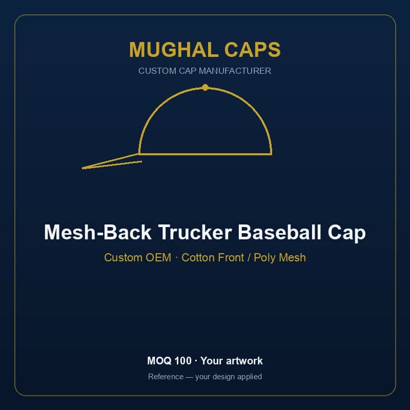 Mesh-Back Trucker Baseball Cap