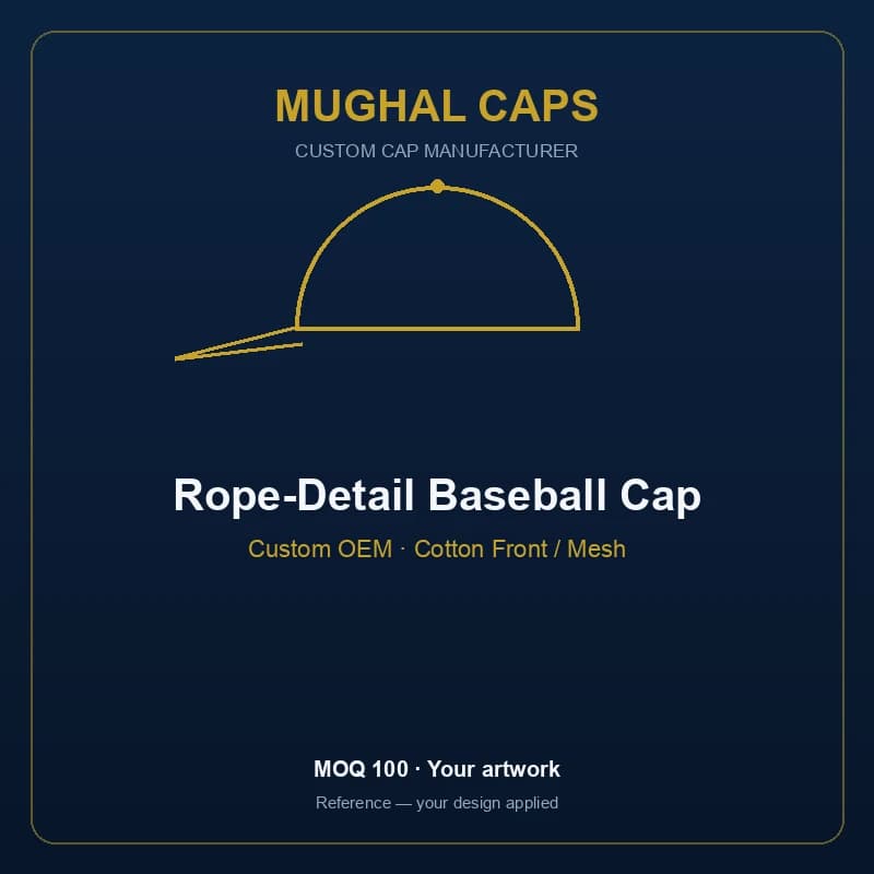 Rope-Detail Baseball Cap